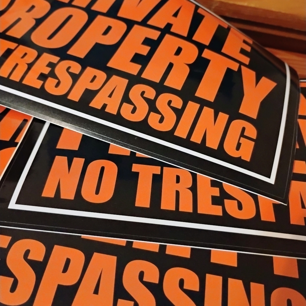 6PK Hot New Private Property Vinyl Sticker Warning Decal - Picture 4 of 7